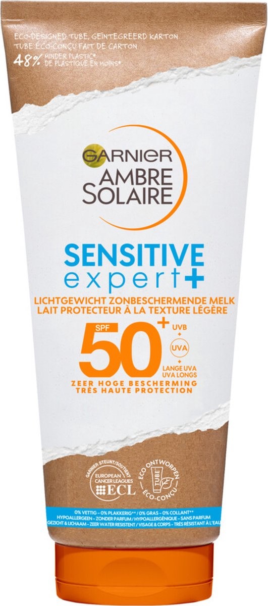 Garnier Ambre Solaire Sensitive Expert + Tube Carton Lait Solaire SPF 50+ - 200 ml