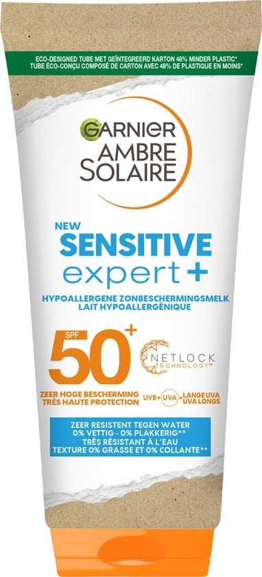 Garnier Ambre Solaire Sensitive Expert + Kartontube Sonnenschutzmilch SPF 50+ - 200 ml