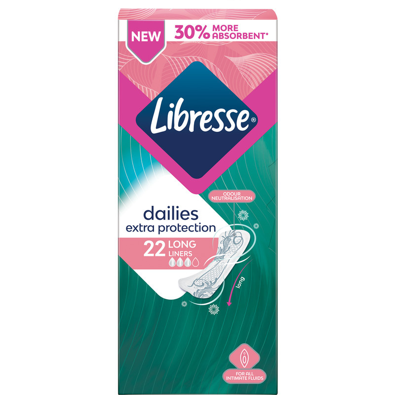 Libresse Inlegkruisjes Extra Protect Long - 22st. - Verpakking beschadigd