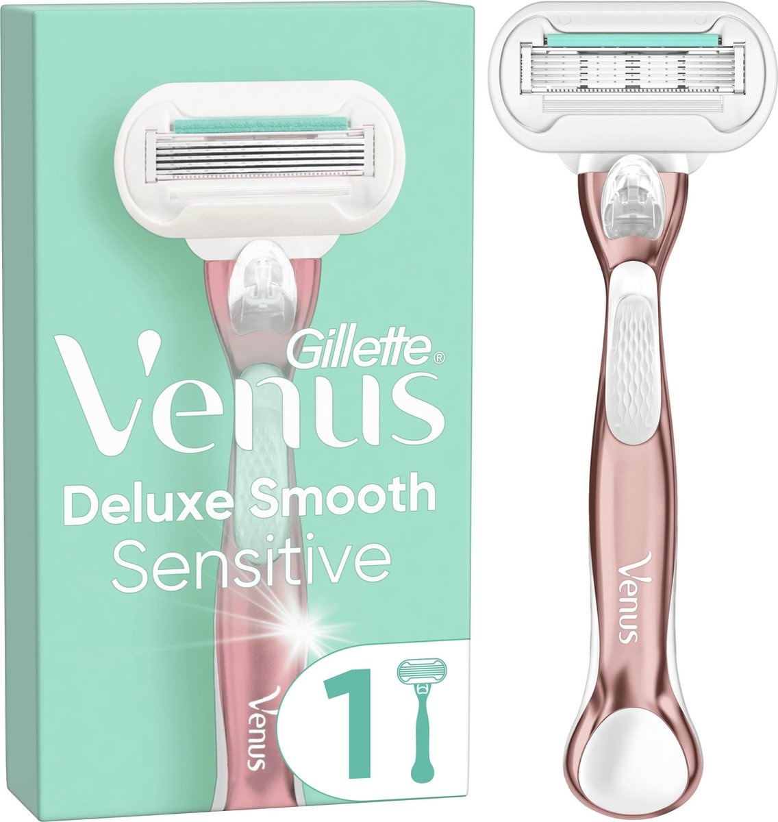 Gillette Venus Deluxe Smooth Sensitive RoseGold Razor For Women - Razor