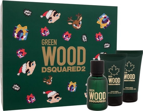 Bekend Doctor in de filosofie Gevlekt Dsquared² Green Wood Giftset - 50 ml Eau de Toilette spray + 50 ml  Showergel + 50 ml Aftershave balm - Cadeauset voor heren -  Onlinevoordeelshop