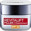 L'Oréal Paris Revitalift Filler Anti-Aging-Tagescreme SPF50 - 50 ml - Gesichtspflege mit Hyaluronsäure - Verpackung beschädigt