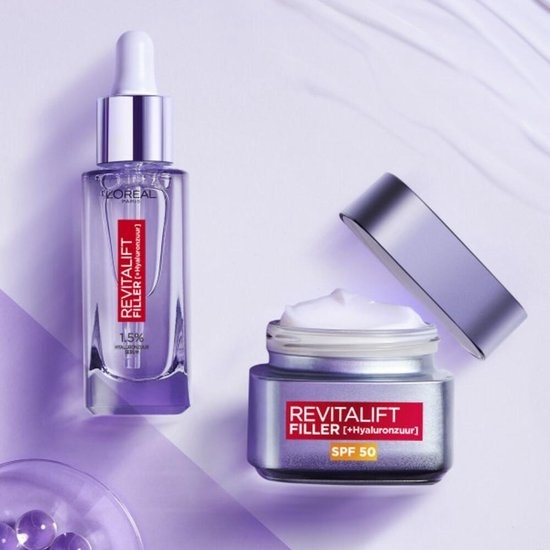 L'Oréal Paris Revitalift Filler Anti-Aging Dagcrème SPF50 - 50ml - Gezichtsverzorging met hyaluronzuur - Verpakking beschadigd