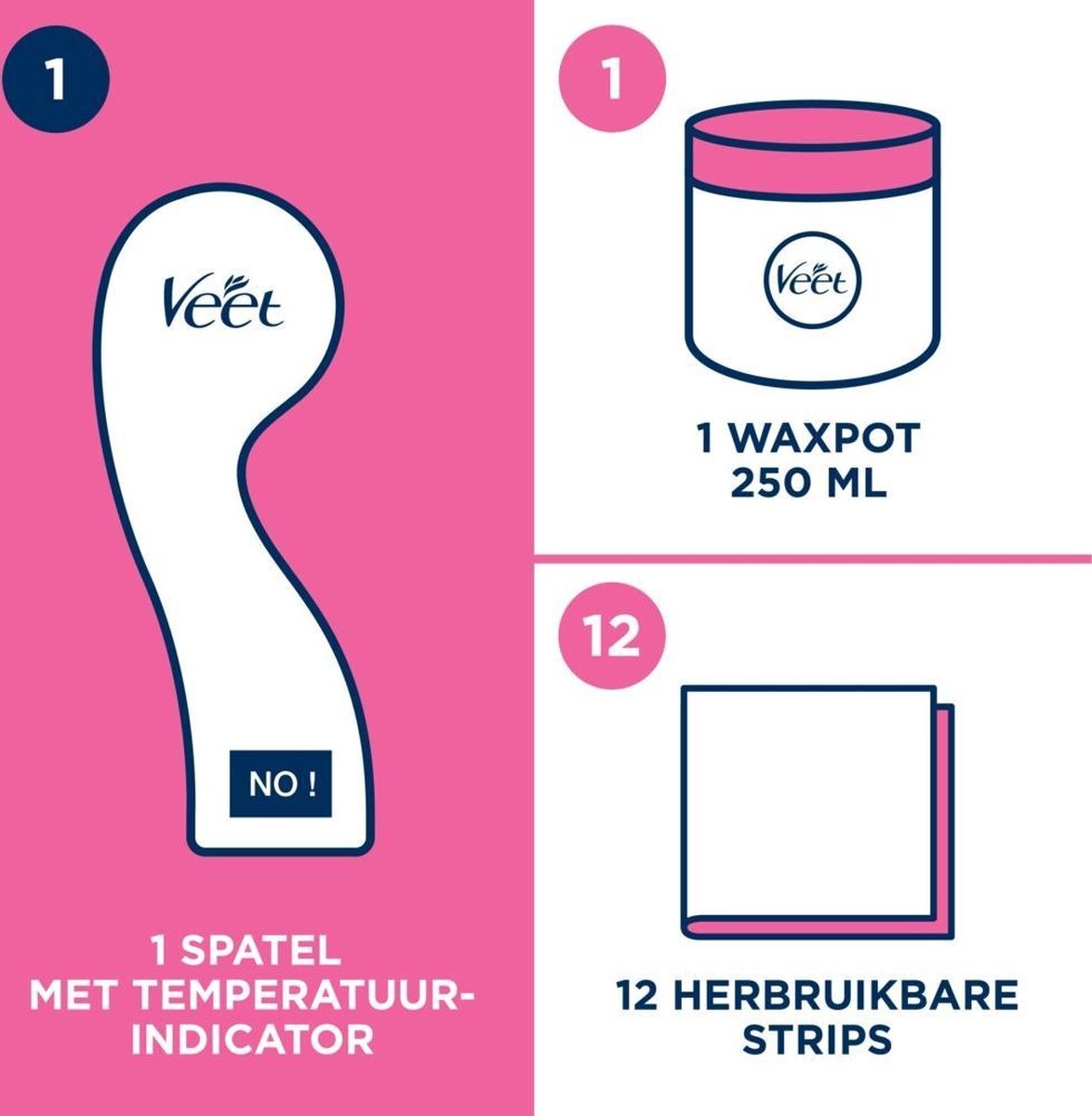 Veet Warme Wax - Orientaalse Wax Minima - Groene Thee - 250ml - Verpakking beschadigd