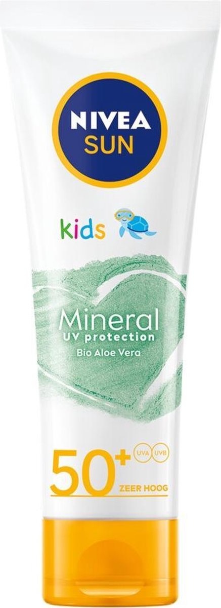 Nivea SUN Kids Mineral Protection UV Bio Aloe Vera - Crème Solaire SPF 50+ - 50ml Emballage endommagé