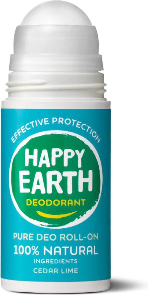 Happy Earth Pure Deodorant Roll-On Cedar Lime - 75 ml