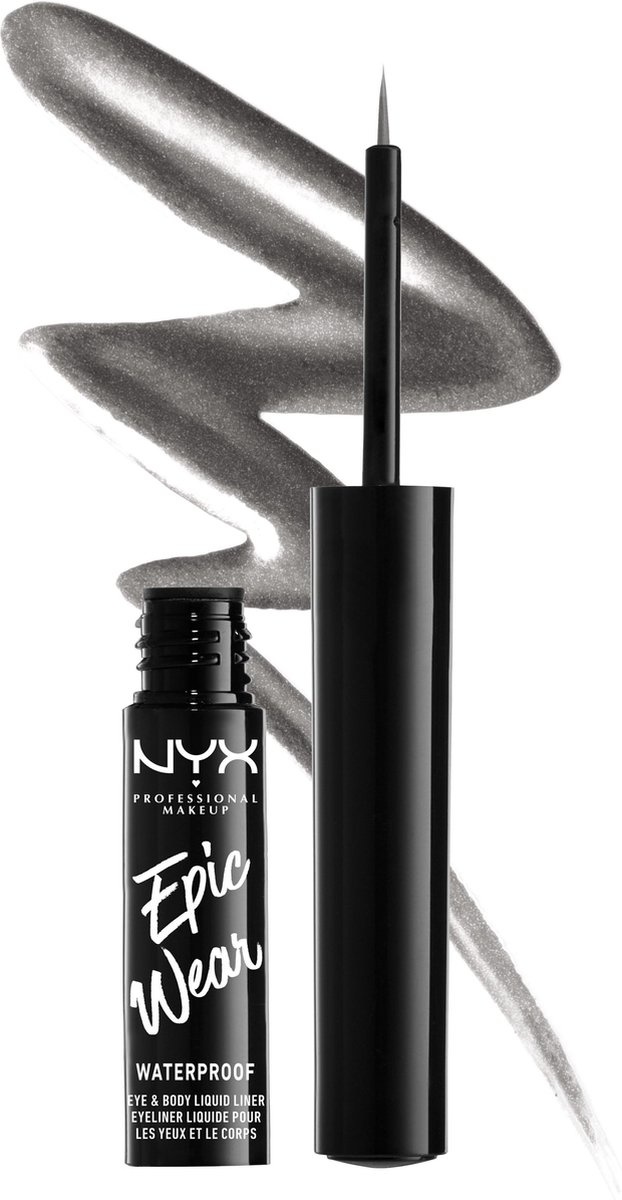 NYX Professional Makeup Epic Wear Flüssiger Metallic-Eyeliner – Gunmetal EWMLL02