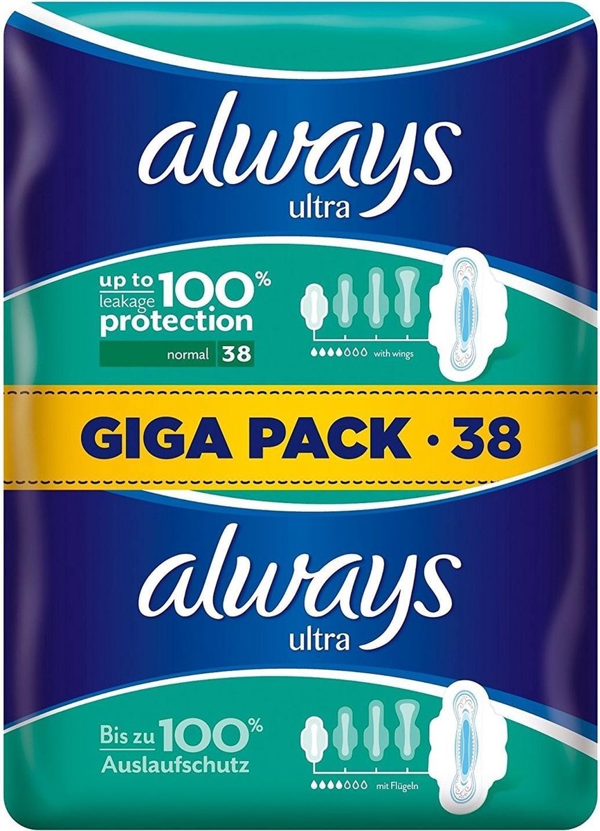 Always Sanitary Pads Ultra Normal Plus - 38 pieces