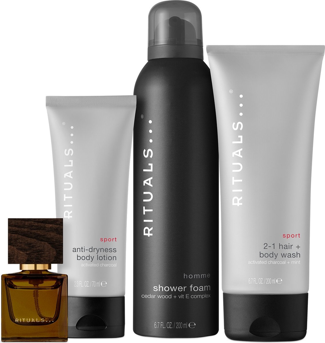 Rituals Homme, Coffret M - Mousse de Douche 200 ml + 3 Produits - Rituals