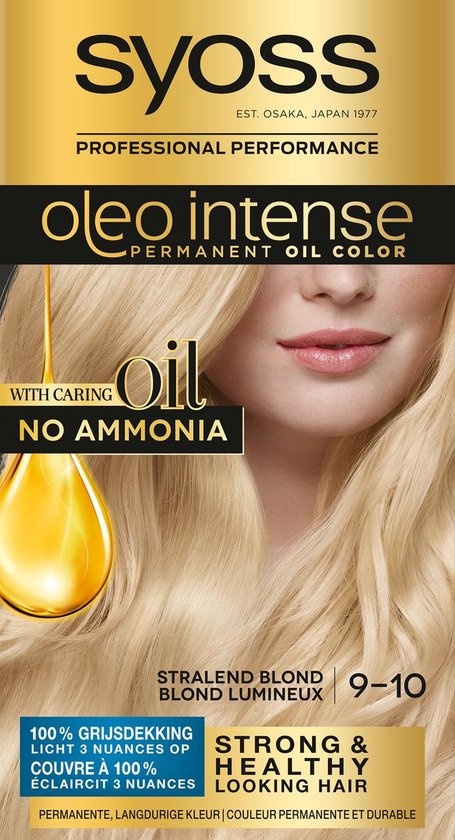 Syoss Oleo Intense 9-10 Bright Blonde Permanent Hair Dye - Packaging damaged