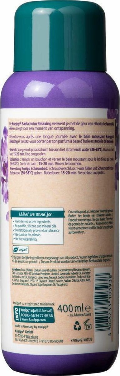 Kneipp Relaxant - Bain moussant - 400 ml