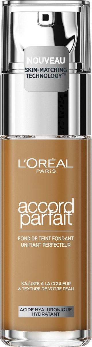 L'Oréal Paris - Fond de Teint Accord Parfait - 8D/W - Fond de Teint Naturellement Couvrant à l'Acide Hyaluronique et SPF 16 - 30 ml