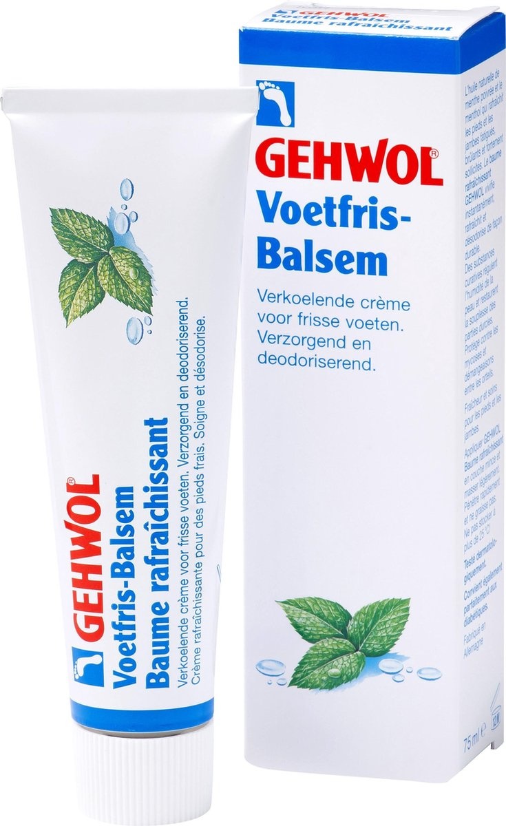 Gehwol Fresh Foot Balm - crème pour les pieds protège, rafraîchit et rafraîchit durablement - Tube 75ml - Emballage abîmé