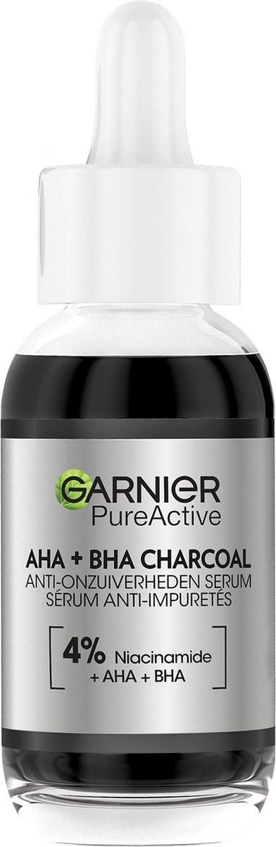 Garnier PureActive AHA + BHA Charcoal Anti-Onzuiverheden Serum - 30ml - Verpakking beschadigd