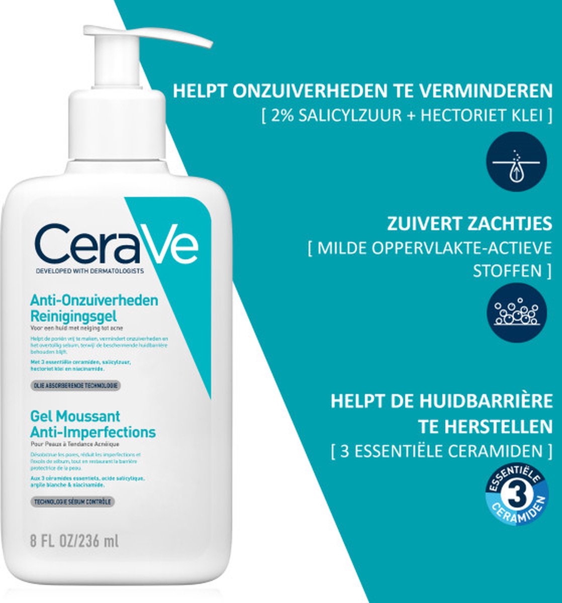 CeraVe Blemish Control Cleanser - 236 ml - Gesichtsreiniger für zu Akne neigende Haut