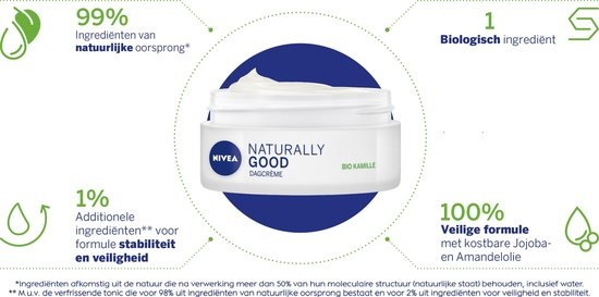Nivea - Naturally Good Day Cream peau sensible - 50 ml - à la camomille bio - Emballage abîmé