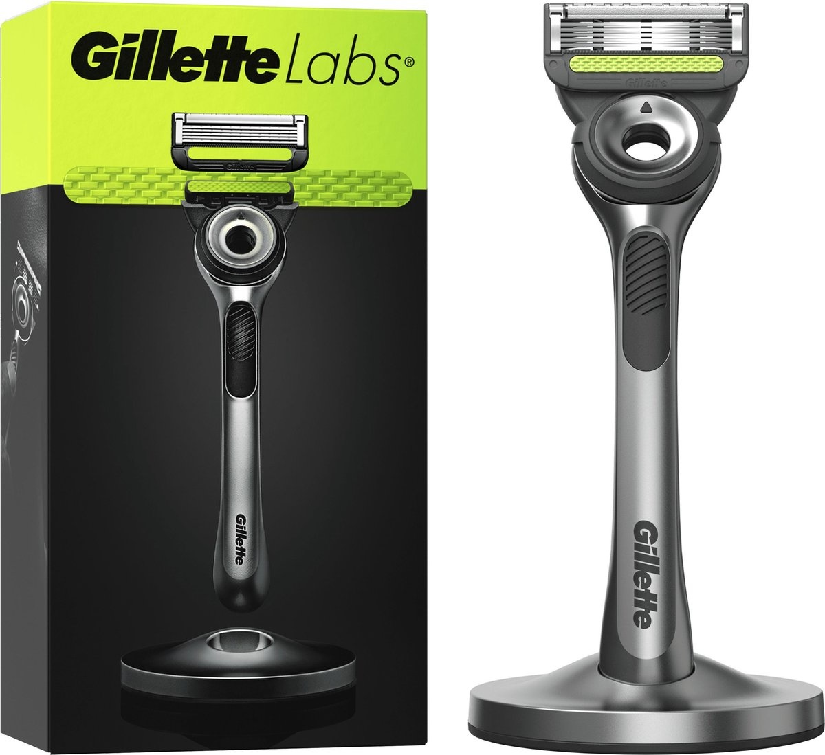 GilletteLabs Avec Barre Exfoliante De Gillette - Support Magnétique - 1 Manche - 1 Lame De Rasoir - Emballage abîmé