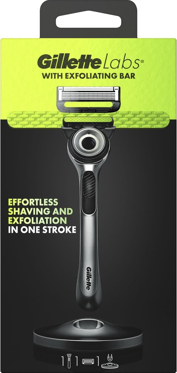 GilletteLabs With Exfoliating Bar From Gillette - Magnetic Holder - 1 Handle - 1 Razor Blade - Packaging damaged