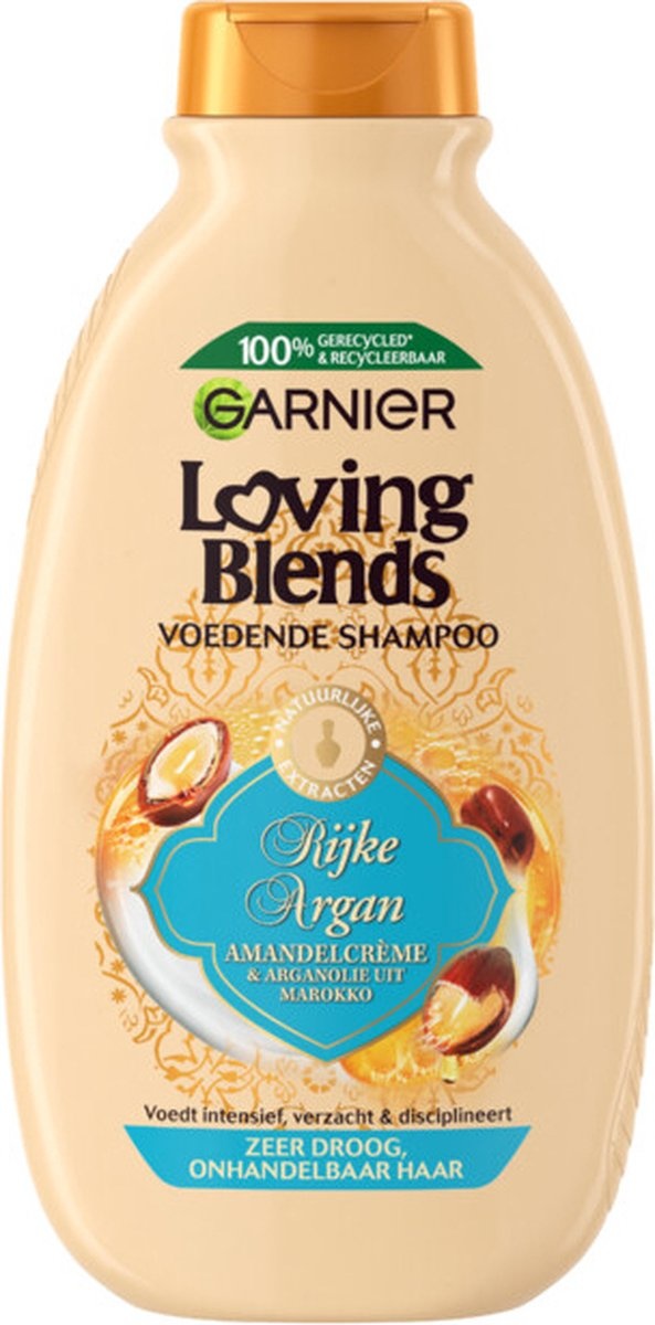 Garnier Loving Blends Rijke Argan Voedende Shampoo - Zeer Droog, Onhandelbaar Haar - 300ml