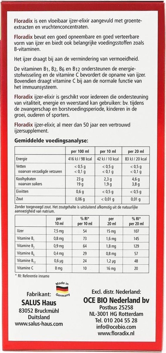 Salus Floradix Eisenelixier 500ml - Verpackung beschädigt