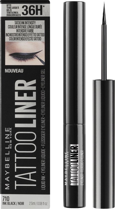 Maybelline Tattoo Studio - Tattoo Liner - Liquid Ink 710 Inked Black - Ultra Long Lasting Liquid Eyeliner - Packaging Damaged