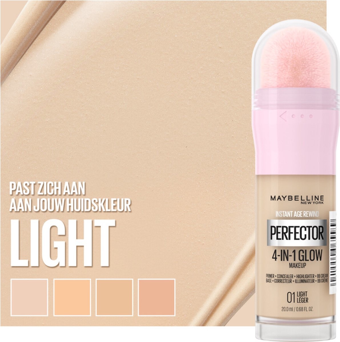 Maybelline Instant Anti-Age Perfector 4-in-1 Glow Light – Primer, Concealer, Highlighter und BB Cream in 1 – 20 ml