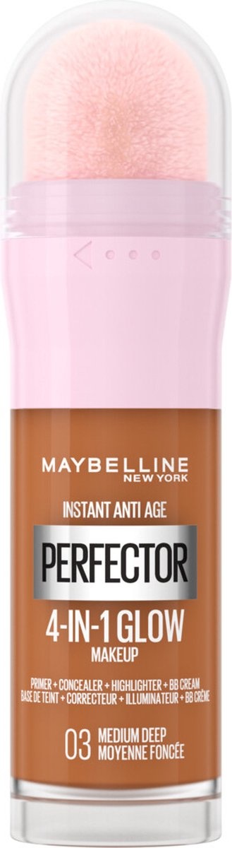 Maybelline Instant Anti-Age Perfector 4-in-1 Glow Medium Deep - Base, Correcteur, Surligneur et BB Crème en 1 - 20 ml