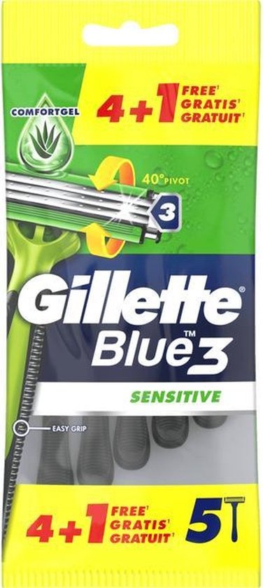 Gillette Blue 3 Sensitive wegwerp scheermes - 5 stuks - Gevoelige Huid