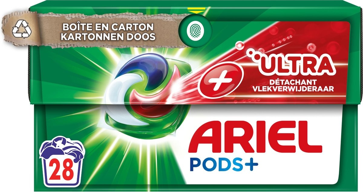 Dosettes de détergent à lessive Ariel + contrôle actif des odeurs - 28  lavages - Onlinevoordeelshop