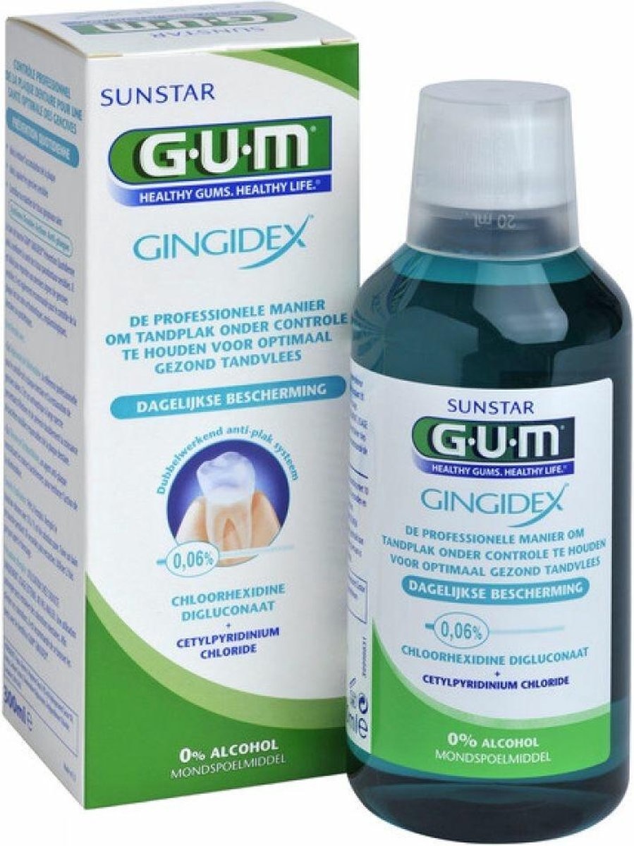 GUM Gingidex Mouthwash 0 alcohol 300ml packaging damaged