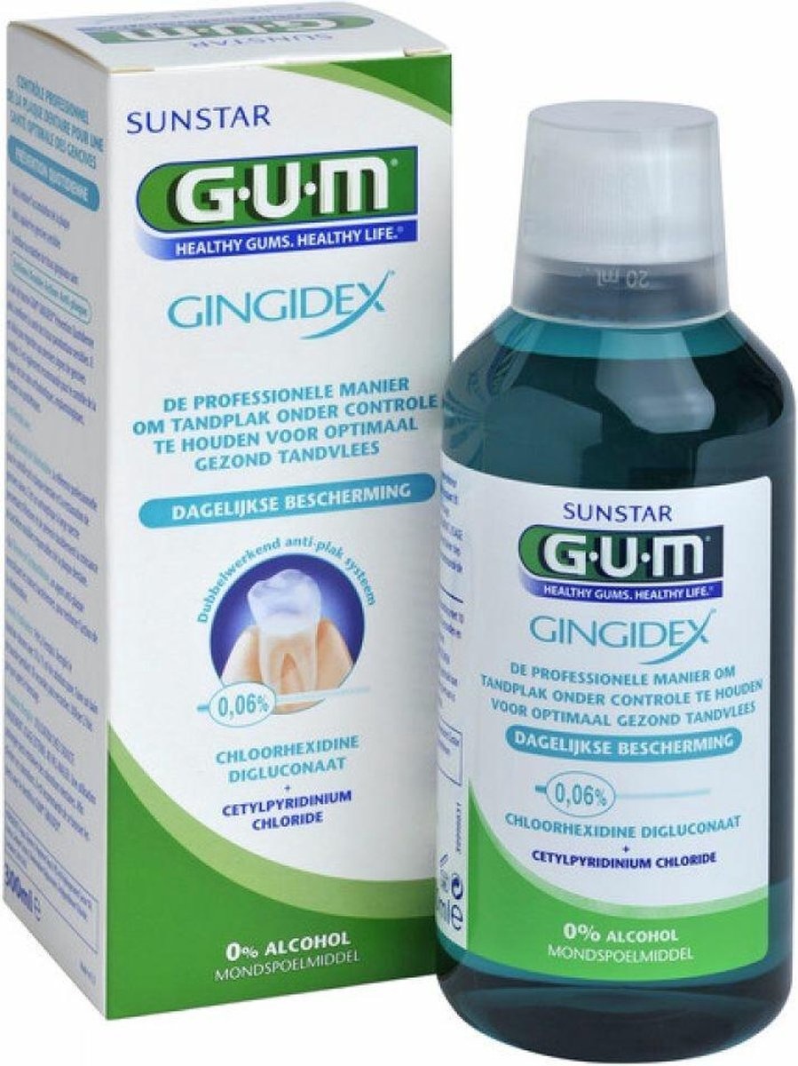 GUM Gingidex Mundspülung 0 % Alkohol - 300-ml-Verpackung beschädigt