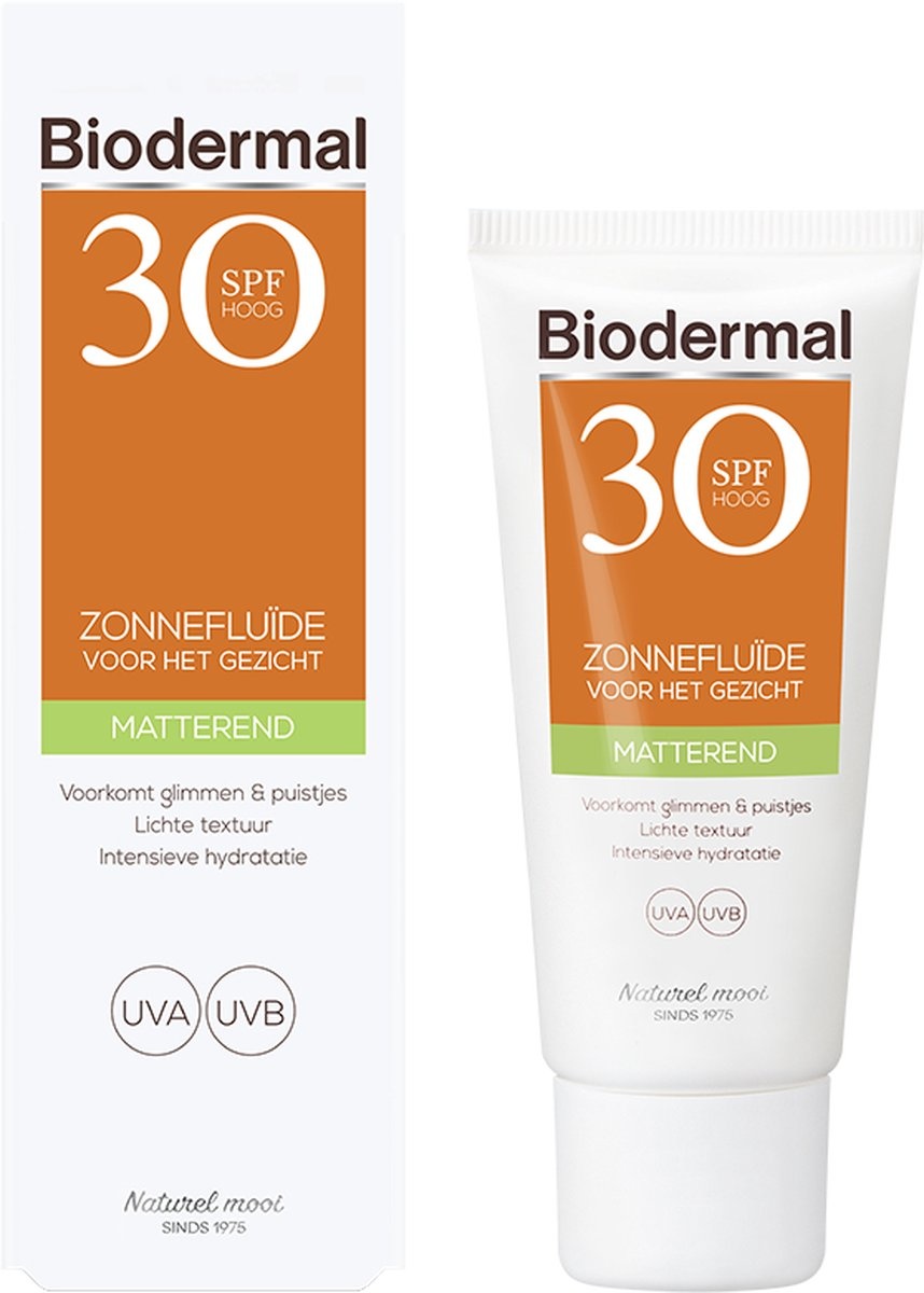 Biodermal Zonnebrand - Matterende voor gezicht SPF 30 - 40ml - Onlinevoordeelshop