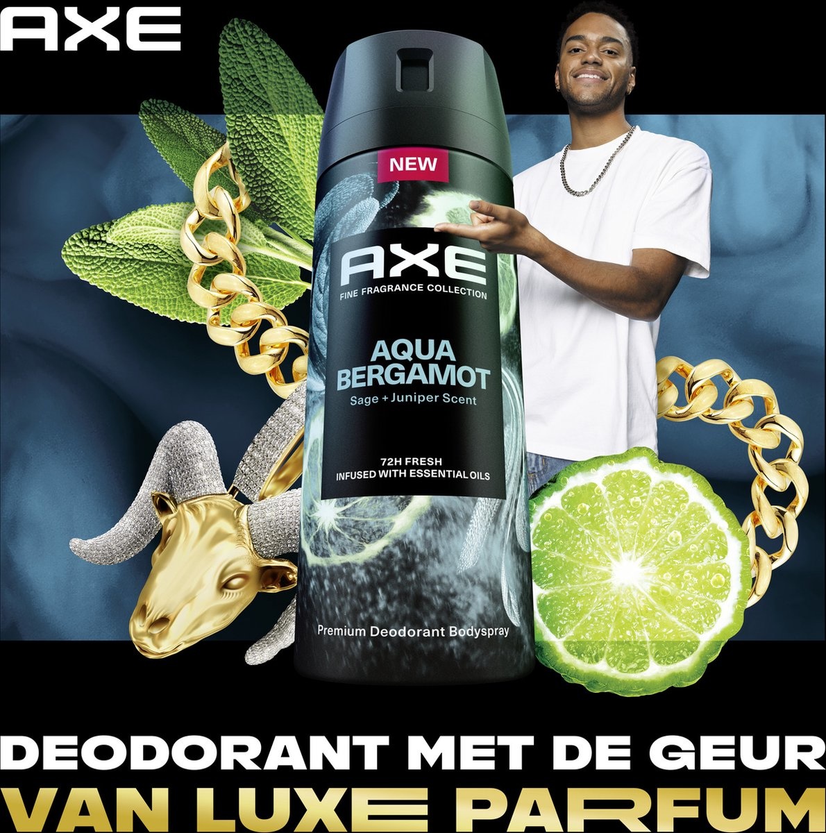 AXE Fine Fragrance Collection Aqua Bergamote Premium Déodorant Spray Corporel 150 ml