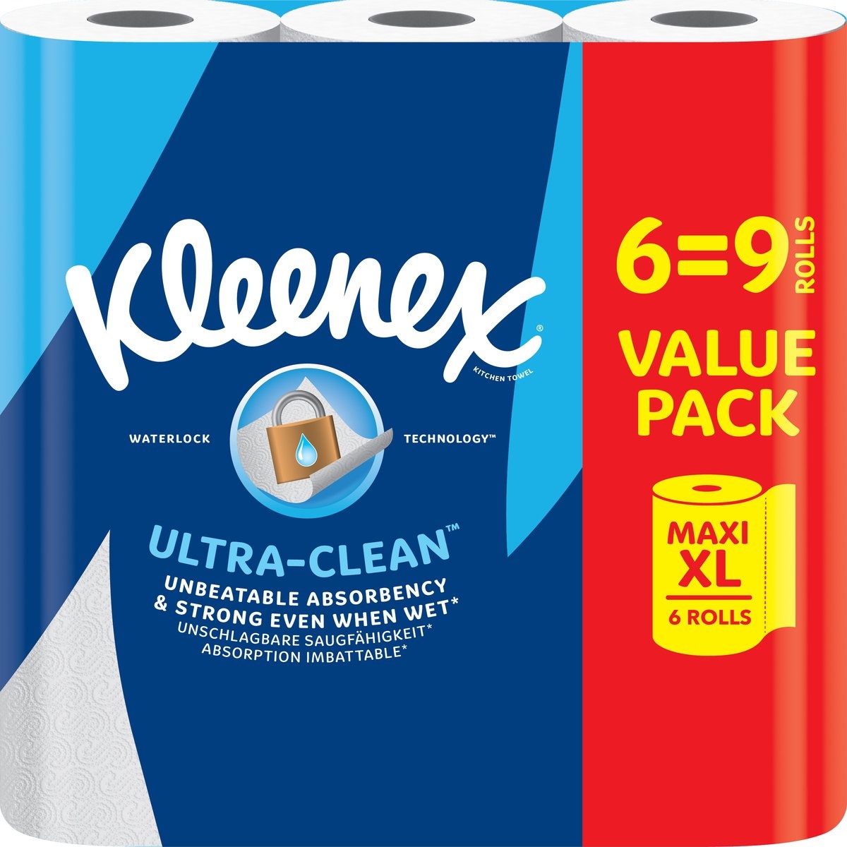 Kleenex keukenpapier - Keukenrol Ultra Clean - 6 Maxi XL rollen - Voordeelverpakking