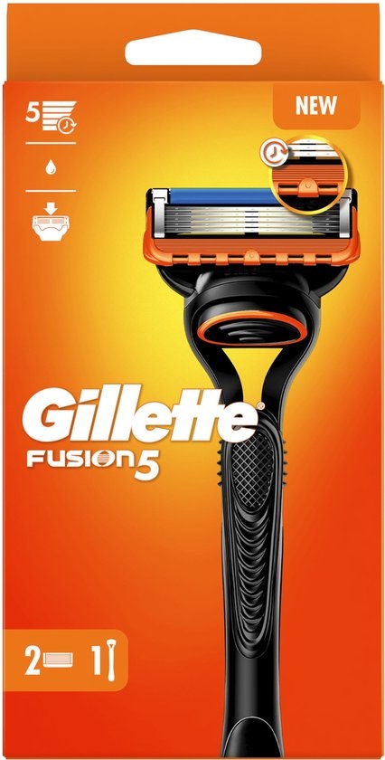 Gillette Fusion5 - Shaving System - For Men - 1 Handle - 2 Refill Blades - Packaging damaged