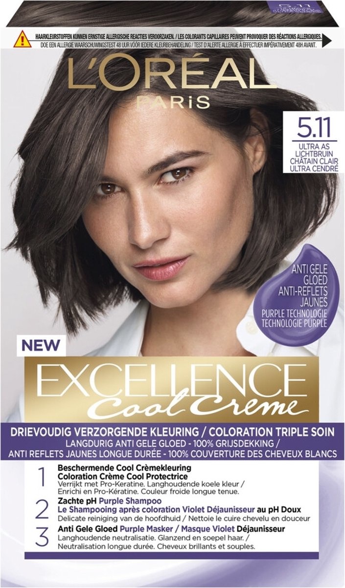 L'Oréal Paris Excellence Cool Creams 5.11 - Ultra Ash Light Brown - Permanent hair dye