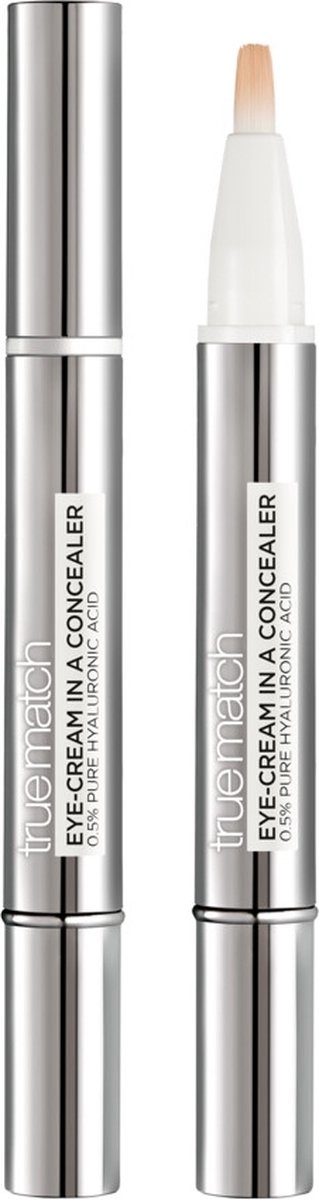 L'Oréal Paris True Match Touche Magique Concealer - N3-5 Natural Beige - Concealer and Eye Cream in 1, Enriched with 0.5% Hyaluronic Acid