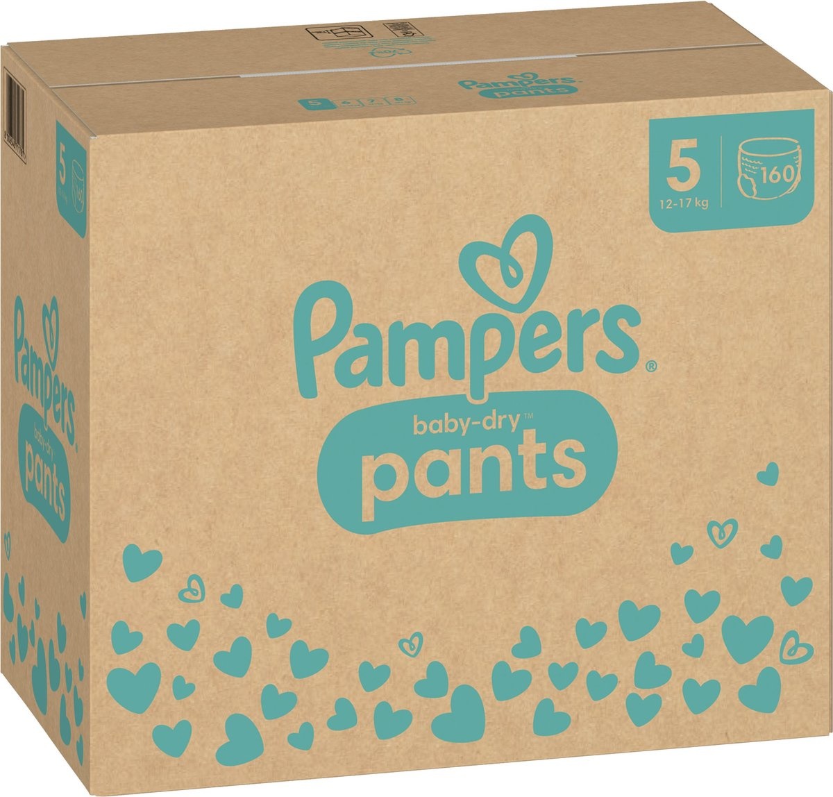 Pampers BabyDry Pants Size 5 (1217kg) 160 Diaper Pants Monthly Box