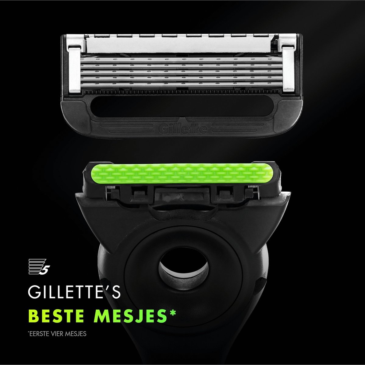 GilletteLabs Avec Barre Exfoliante de Gillette - 1 Manche - 5 Lames de Rasoir - Support Magnétique - Étui de Voyage - Emballage endommagé