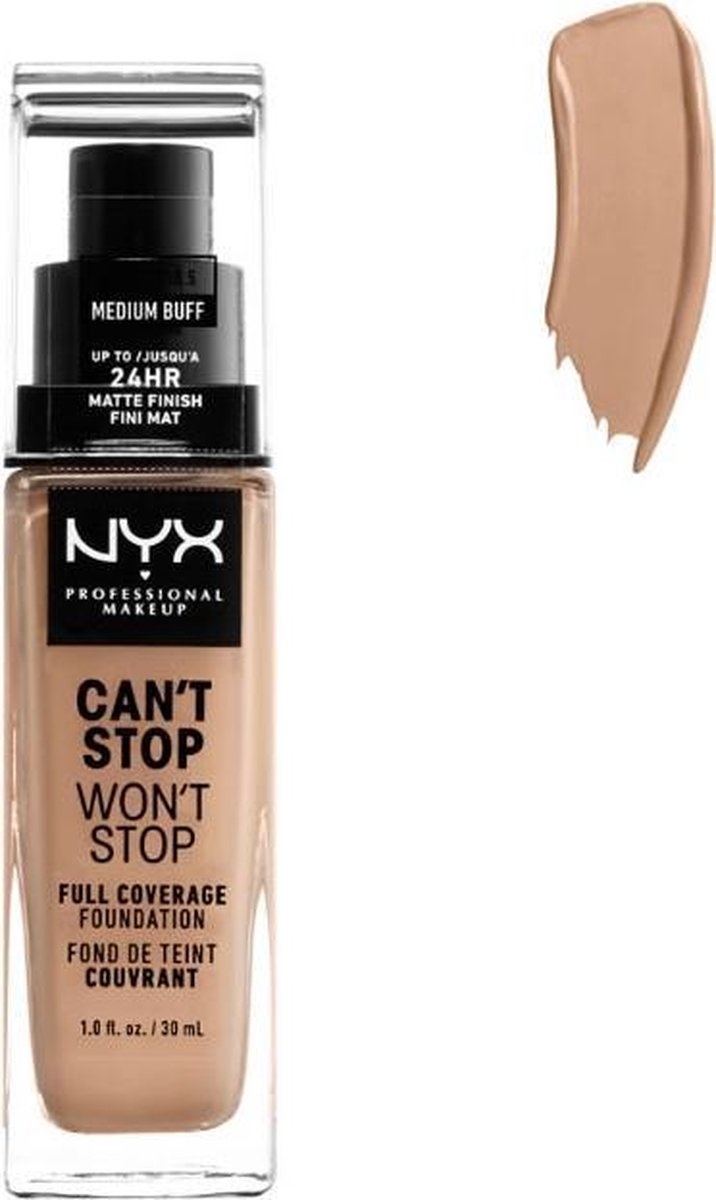 NYX Professional Makeup Can't Stop Won't Stop Full Coverage Foundation - CSWSF10.3 Medium Buff - Foundation - 30 ml