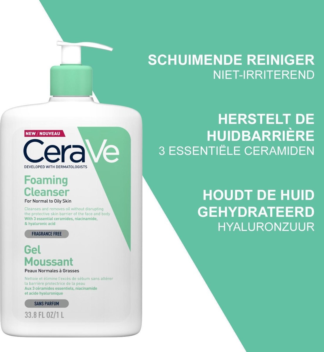 Gel Nettoyant Moussant CeraVe - 1000ml