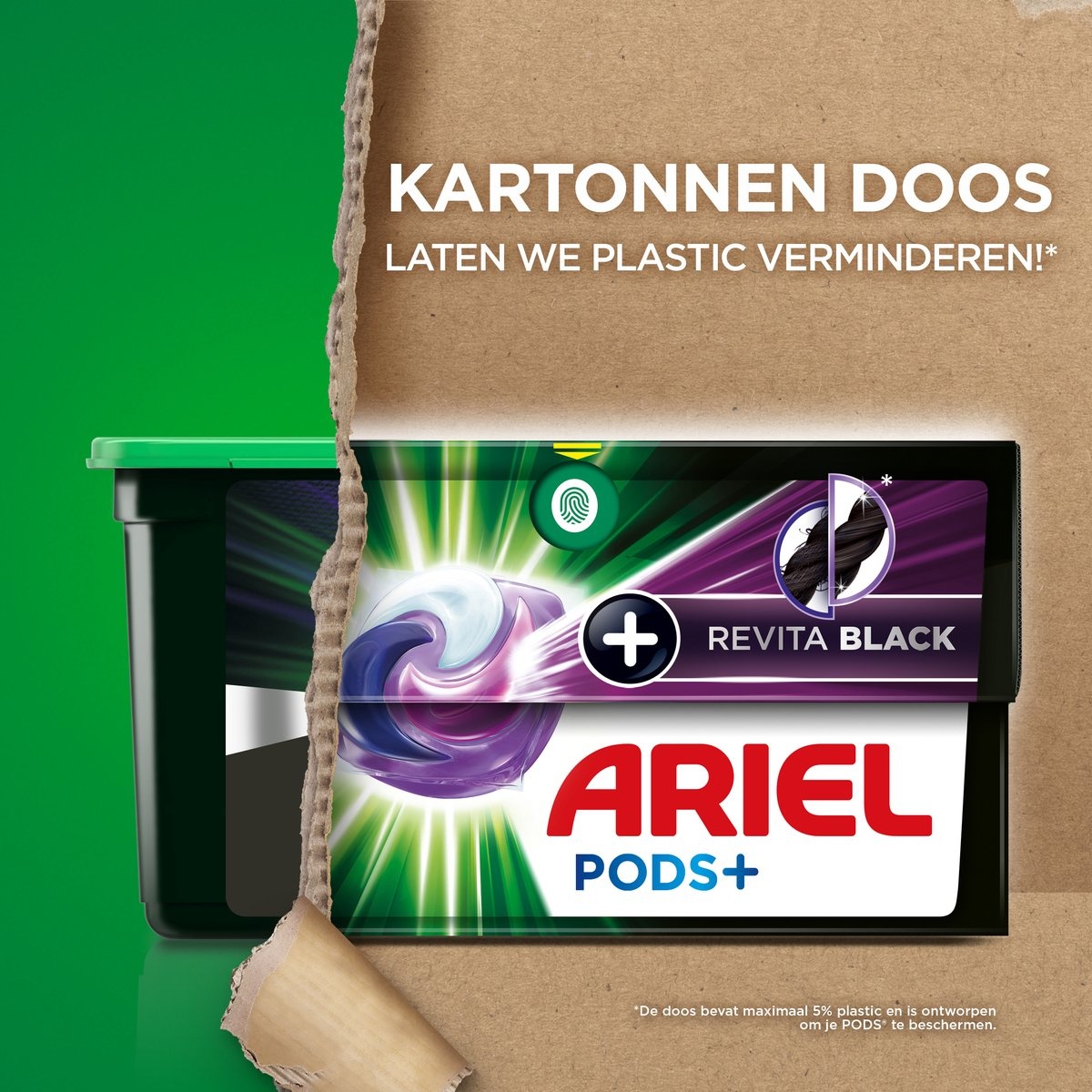 Ariel Detergent Pods + Revitablack - For Black Laundry - 28 Washes