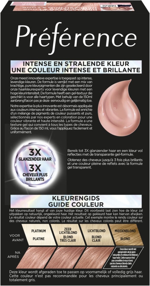 L'Oréal Preference Vivids Hair Color Rose Gold 9.213 Melrose - Packaging damaged