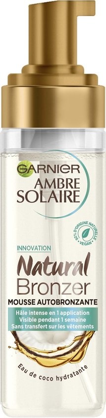 Garnier Ambre Solaire Self Tan Mousse - Self Tanner for Body & Face - 200ml - Cap is missing