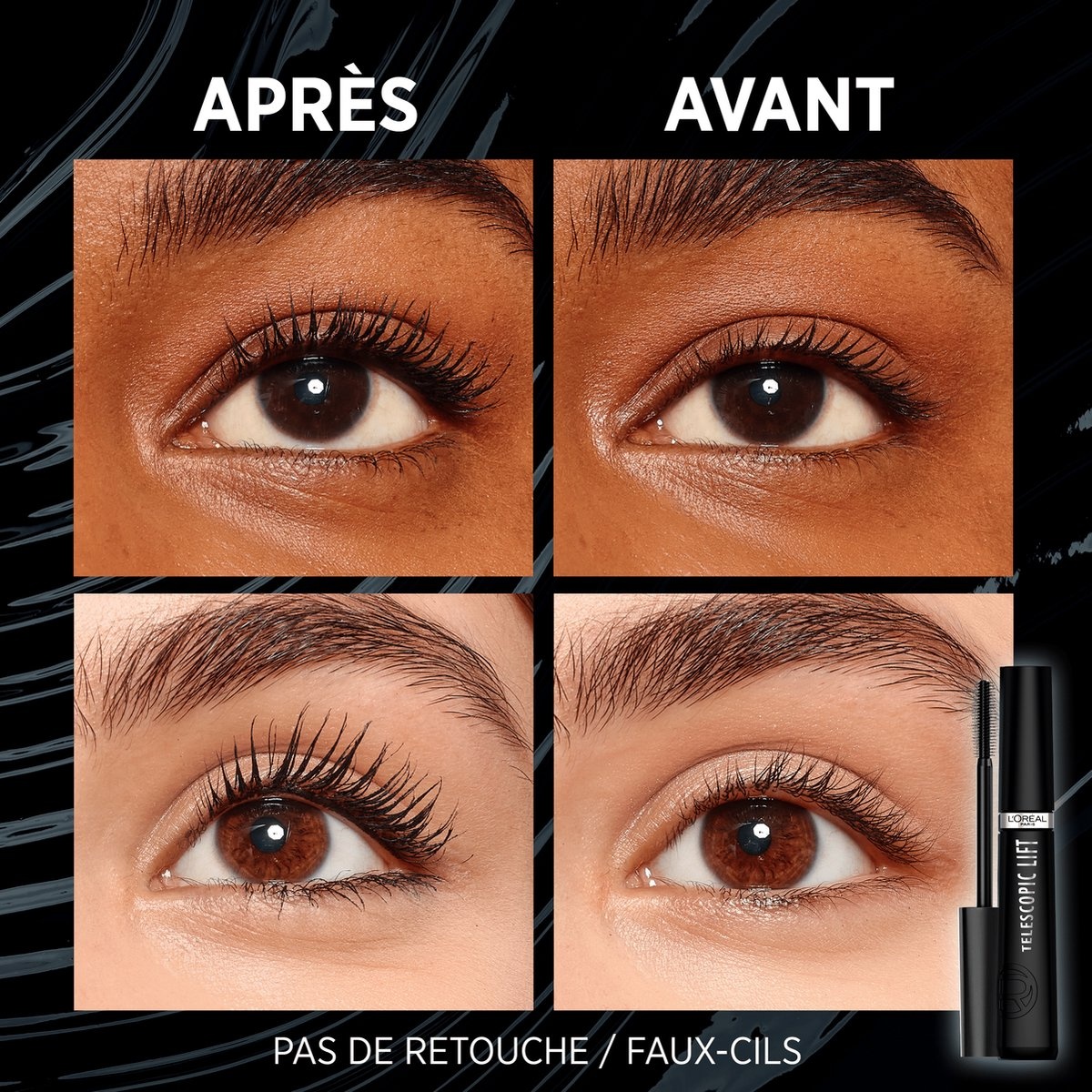 L'Oréal Paris Telescopic Lift Mascara – Schwarz – Mascara für lange, geschwungene Wimpern und Volumen – 9,9 ml