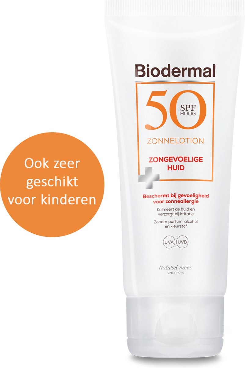 Biodermal Sun Lotion Sensitive Skin - sunscreen for sensitive skin - Spf 50 - 100 ml - also suitable for children - Packaging damaged