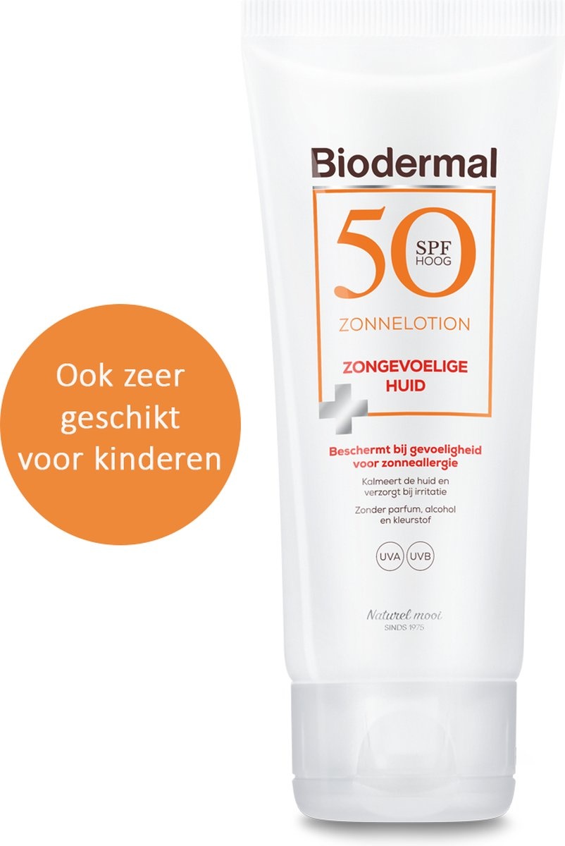 Biodermal Sun Lotion Sensitive Skin – Sonnenschutz für empfindliche Haut – Lichtschutzfaktor 50 – 100 ml – auch für Kinder geeignet – Verpackung beschädigt