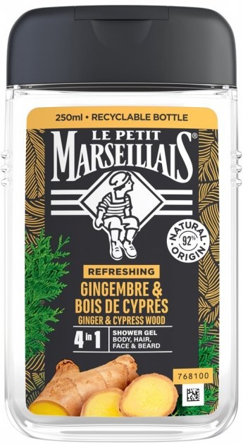 Le Petit Marseillais 4 in 1 Ingwer- und Zypressenholz – 250 ml