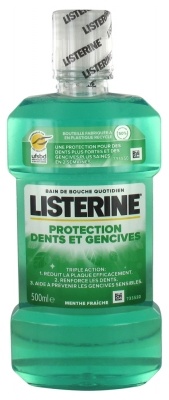 Listerine Bain de Bouche Protection Dents et Gencives Menthe Fraîche - 500ml
