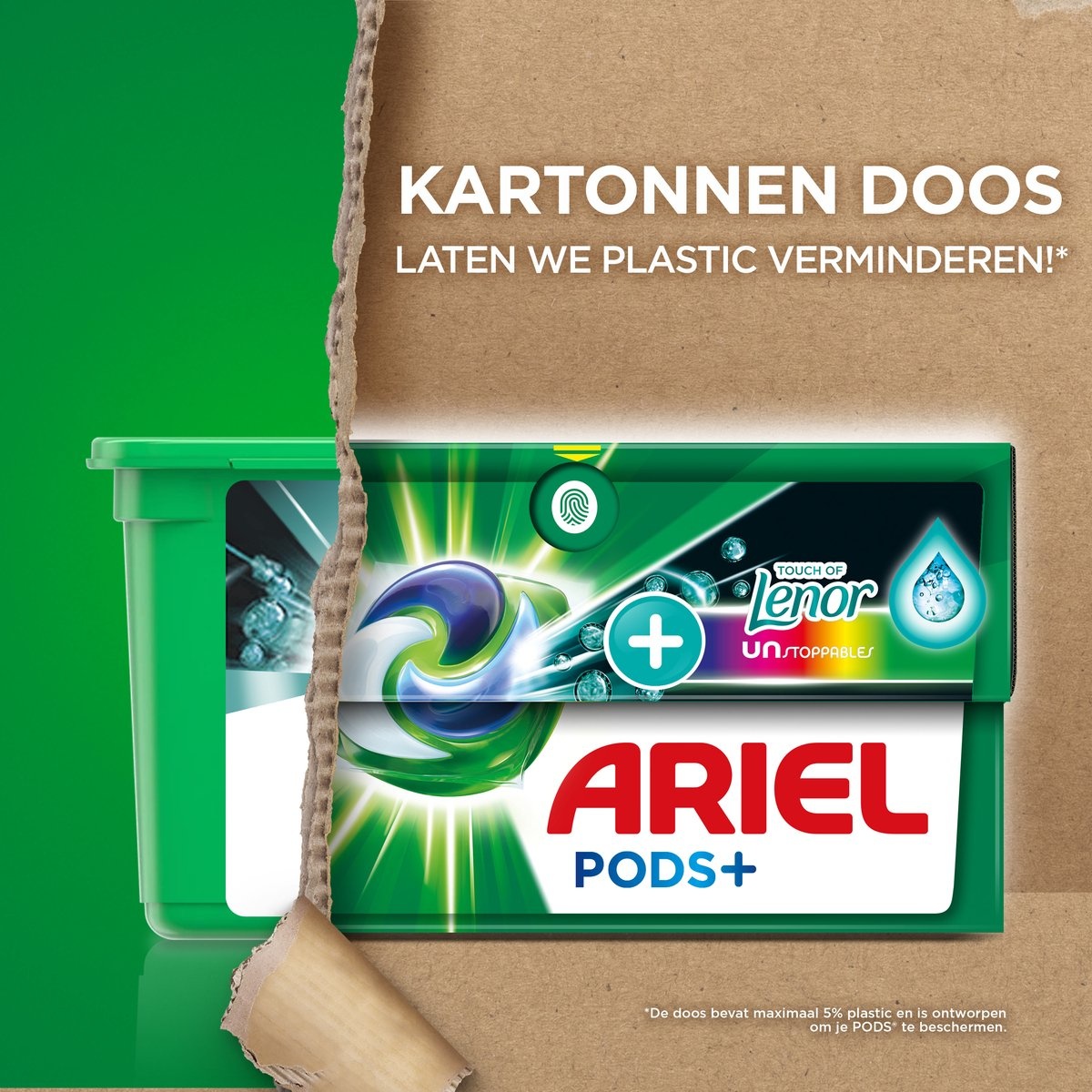 Ariel Waschmittelkapseln + Touch von Lenor Unstoppables – Farbe – 28 Wäschen
